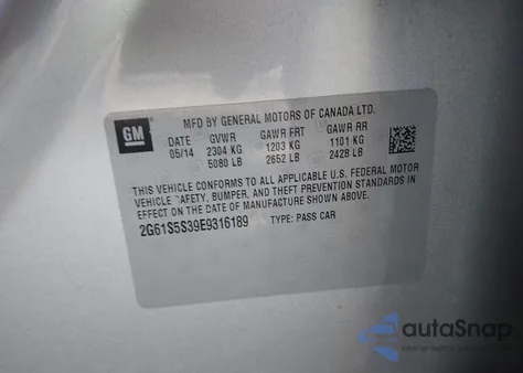 2014 Cadillac Xts Platinum z USA, uszkodzony, nr VIN 2G61S5S39E9316189